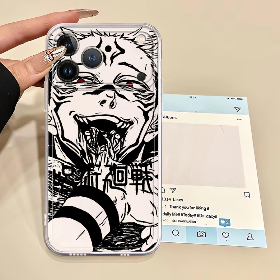 Чехол для iPhone 17 Pro Max 13 Pro 14 Plus 7 8 XR 11 15 12 Mini 16 XS Max Air Мягкая крышка для телефона Японское Крутое Аниме