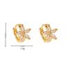 Charm White Zircon Stone Flower Hoop Earrings For Women Vintage Female  Gold Color Wedding Jewelry