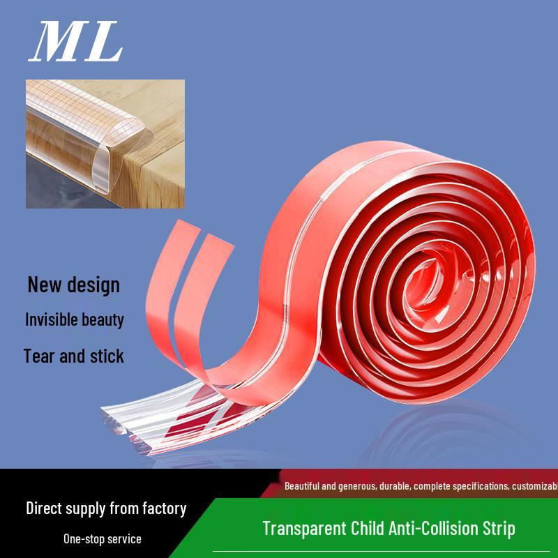 Прозрачная W-образная противоударная полоса, 10 мм*2,0 мм, самоклеящаяся защитная кромка для детской безопасности