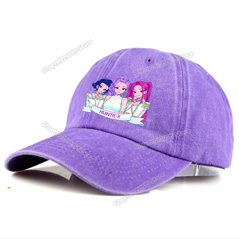 Perfect KPop Demon Hunters Retro Washed Baseball Caps for Women Girl Snapback Sunhats Outdoor Travel Sunshade Peak Cap Hip Hop Dad Hat