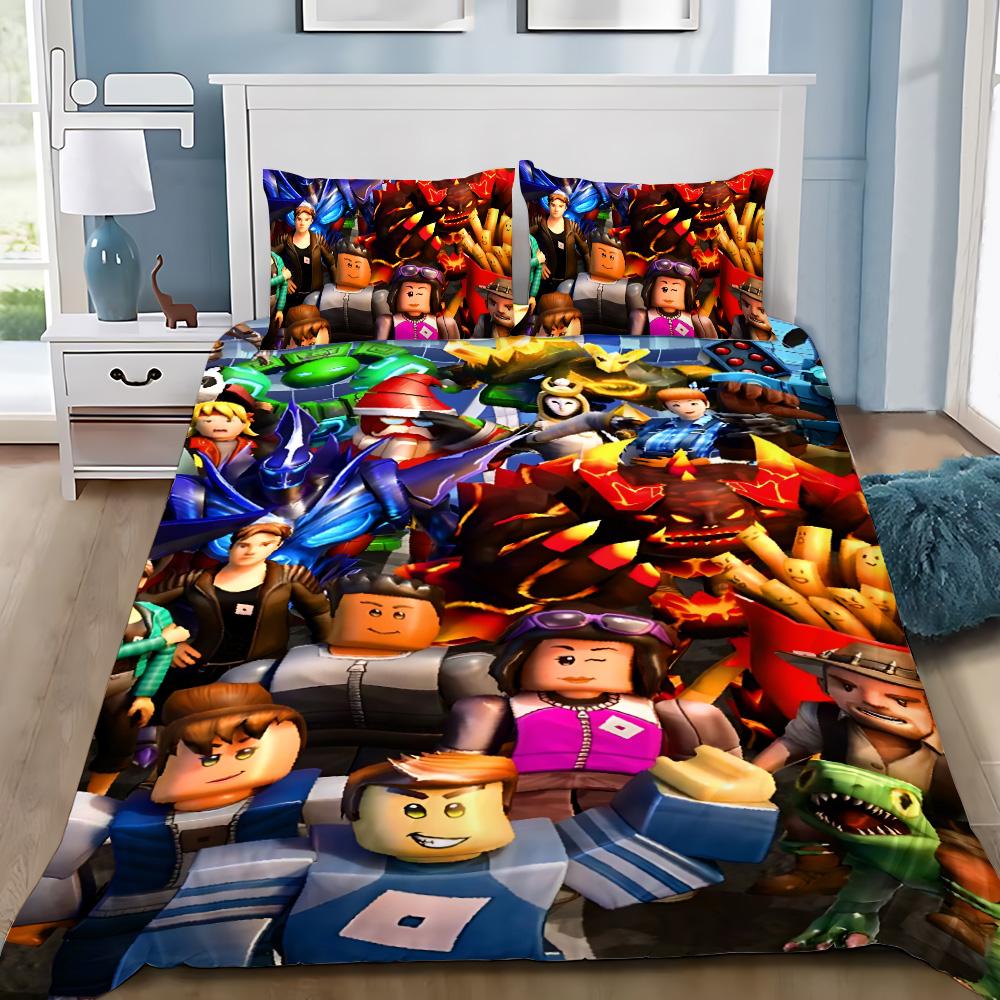 3D Game R-Robloxes Duvet Cover Pillowcase Game Scene Print Bedding Set Adult Boy Girl Bedroom Decoration Single Double Large