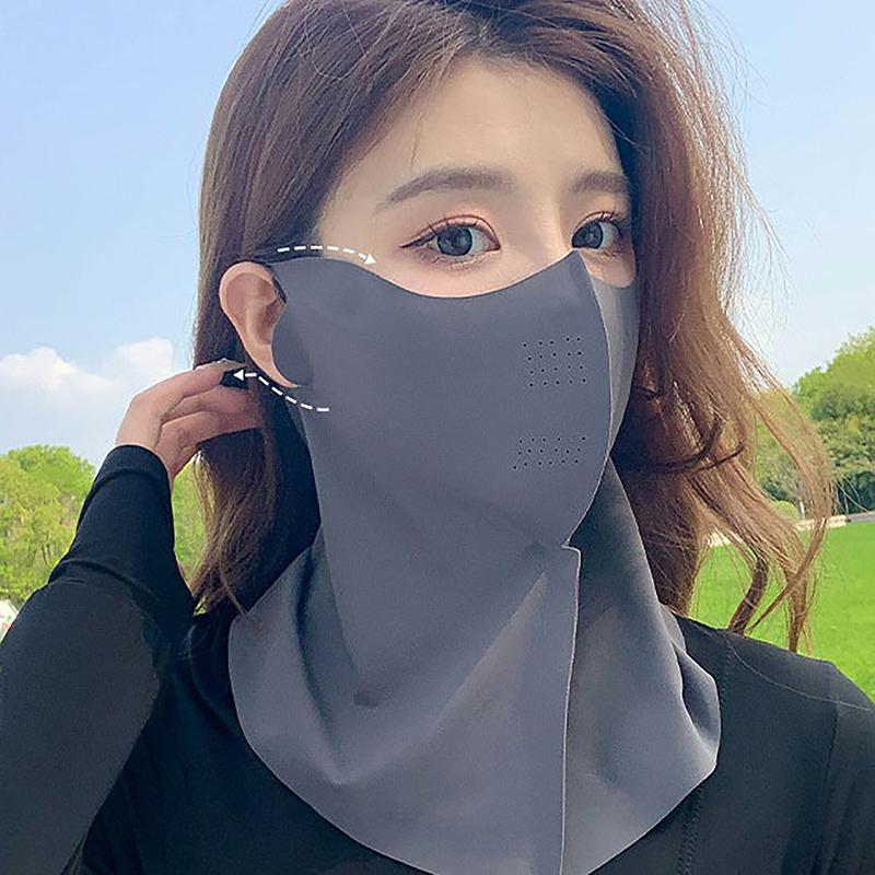Unisex Uv Protection Outdoor Neck Wrap Cover Sports Sun Proof Bib Ice Silk Mask Face Cover Neck Wrap Cover Sunscreen Face Scarf