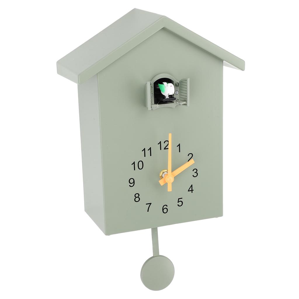 Bird House Wall Clock Bird Voice Call Nordic Style Bird House Pendulum Wall Hanging Clock for Office Bedroom Living Room