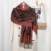 New Thick Cashew Print Hijab Scarf Shawl Wrap Paisley Pashmina Jacquard Stoles Vintage Headscarves Printed Cotton Tippet Tassel