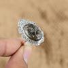 Mothers Day Deal 925 Silver Oval Natural Turritella Agate Promise Statement Ring