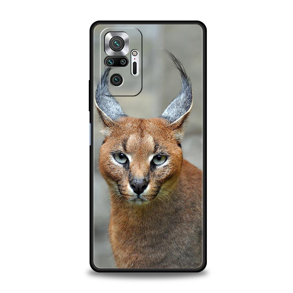 Чехол для телефона для Xiaomi Redmi Note 14 13 12 Pro Plus 5G 9S 9 10 11 4G 14C 13C 12C 10C 9C 9A Мягкий чехол Африканская Рысь Каракал Кошка