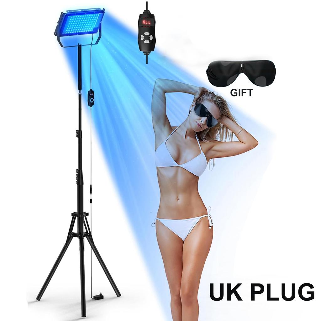 Ultraviolet Tanning Lamp 50W Solarium Lamp for Tanning Body 96PCS Blue Light Lamp Wavelength 460nm & 480nm Skin Care