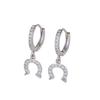 New Rhine-studded Small Horseshoe Buckle Round Ear Rings for Women, Trendy French Style Small Commuter Earrings 2026