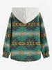 ZAFUL Женская повседневная куртка из шерстяной смеси в винтажном этническом стиле с геометрическим принтом ацтеков