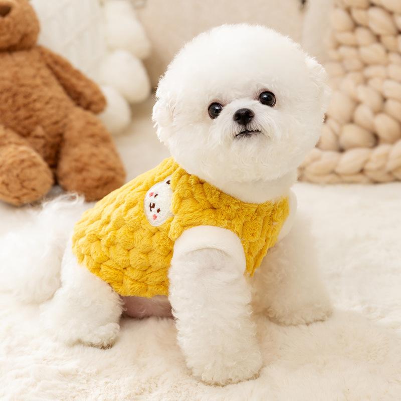 Autumn and Winter Casual Korean Version of Bear Traction Fleece Vest Medium and Small Dog Cat Two Feet Warm Pet Dog Clothes