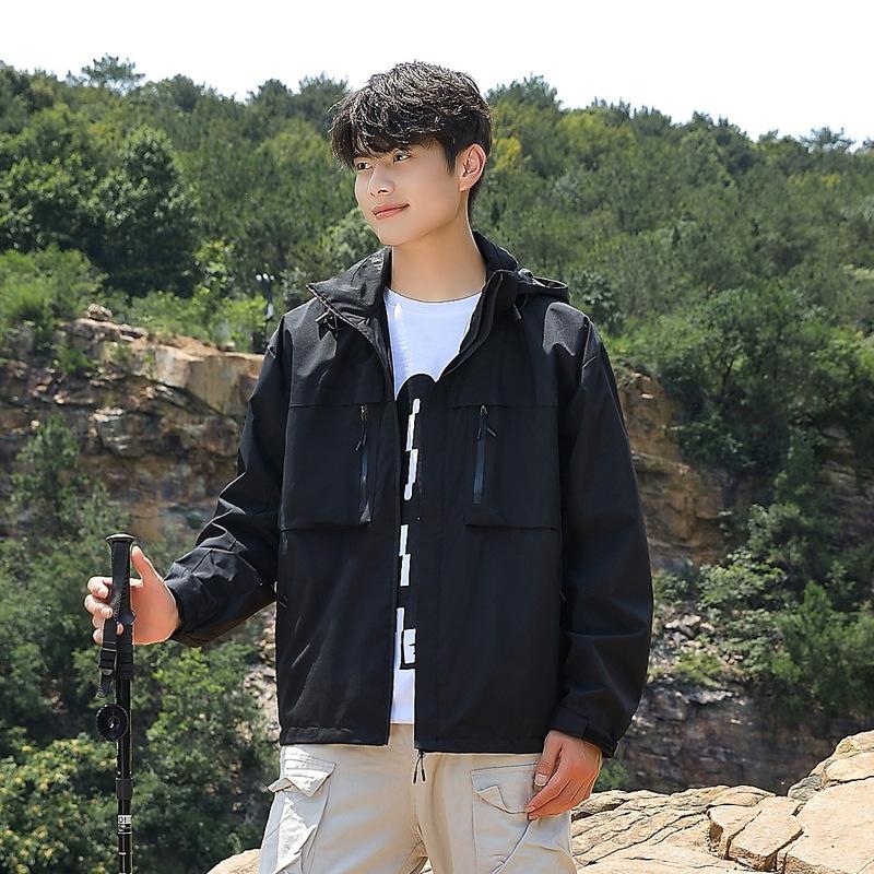 Куртка мужская с тремя защитными свойствами, функциональная, с капюшоном, ветрозащитная, водонепроницаемая, повседневная, осенняя куртка