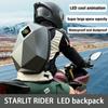 LED Light Motorcycle Tail Bag Multi-functional Durable Rear Motorcycle Seat Bag High Capacity Motorcycle Bag Rider Backpack