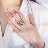 Fashion 18K Gold Plated 9*18MM Fancy Vivid Courndum Ring for Women Anniversary Gift 925 Sterling Silver Fine Jewelry