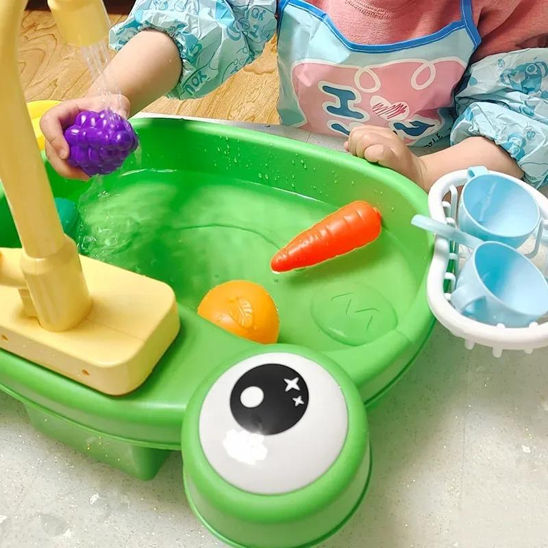 Детская игровая кухня Игрушки Вода Имитация Игровой домик Дети Могут Сливать Раковину Раковину Детский Кухонный набор Игрушка Для Мальчиков Девочек Подарки