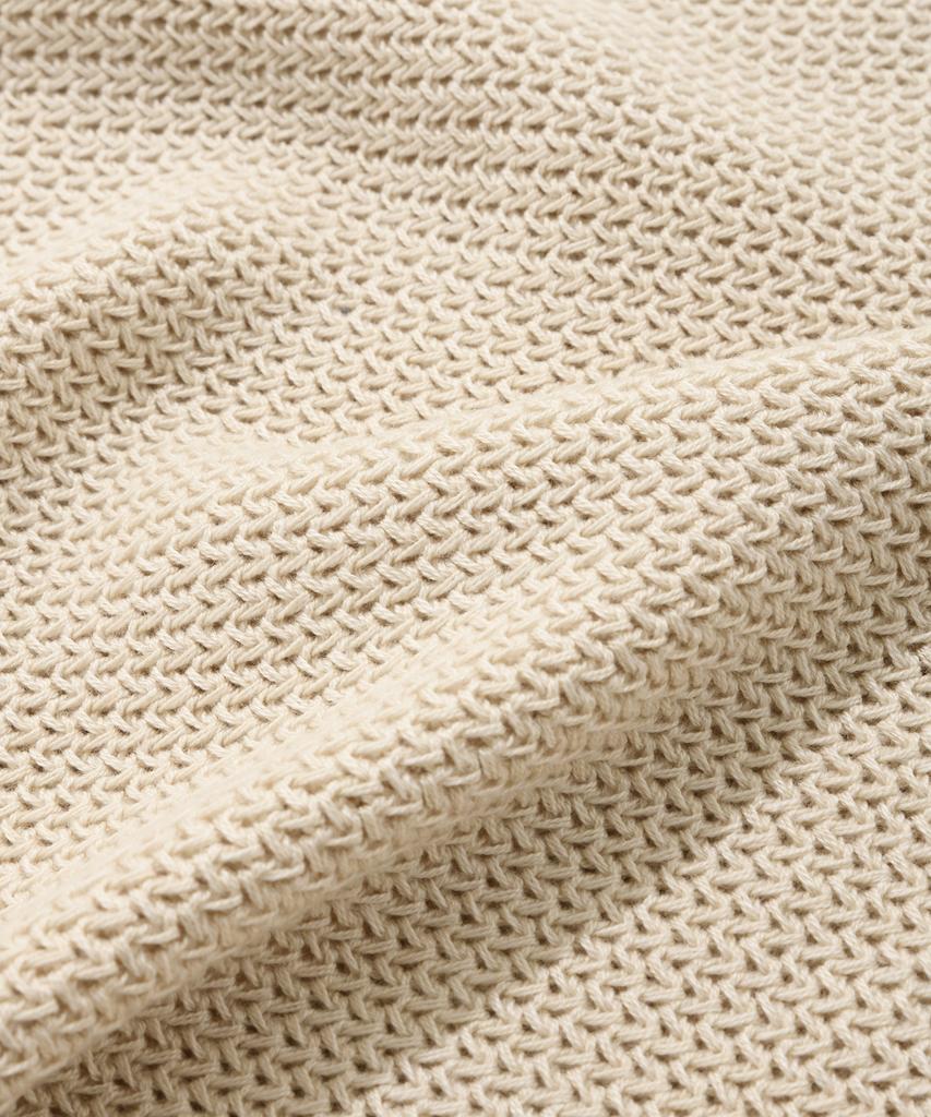 FALLETT V-Neck Collared Knit Light Beige