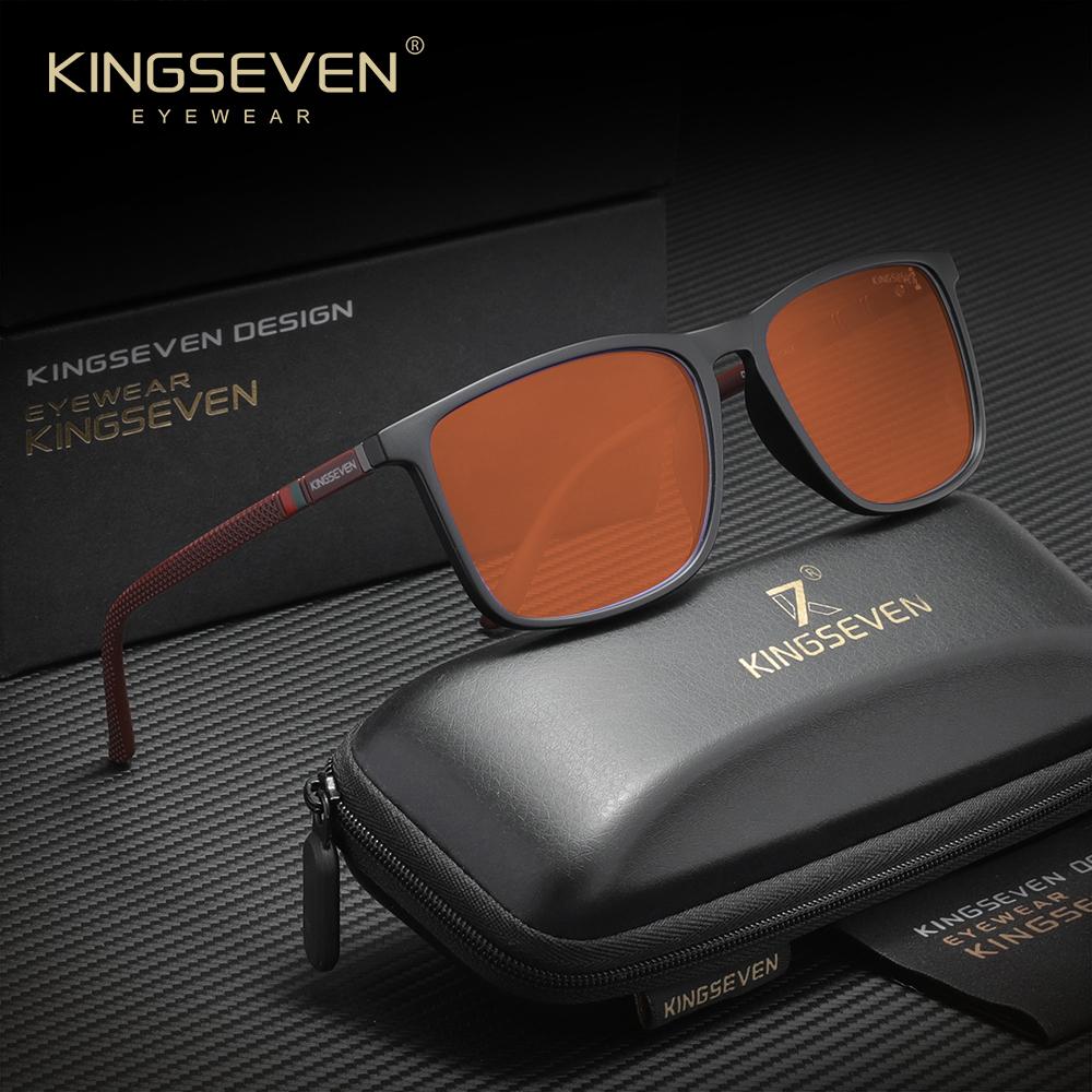 KINGSEVEN Brand Blue Light Blocking Glasses Transparent Lens Men Women Anti-Blue Ray Trendy Eyewear Ultralight Frame Eyeglasses