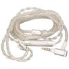 Earphone Upgrade Cable Replacement 8 Core Silver Plated 2 Pin Headphone Wire with Mic for KZ C10