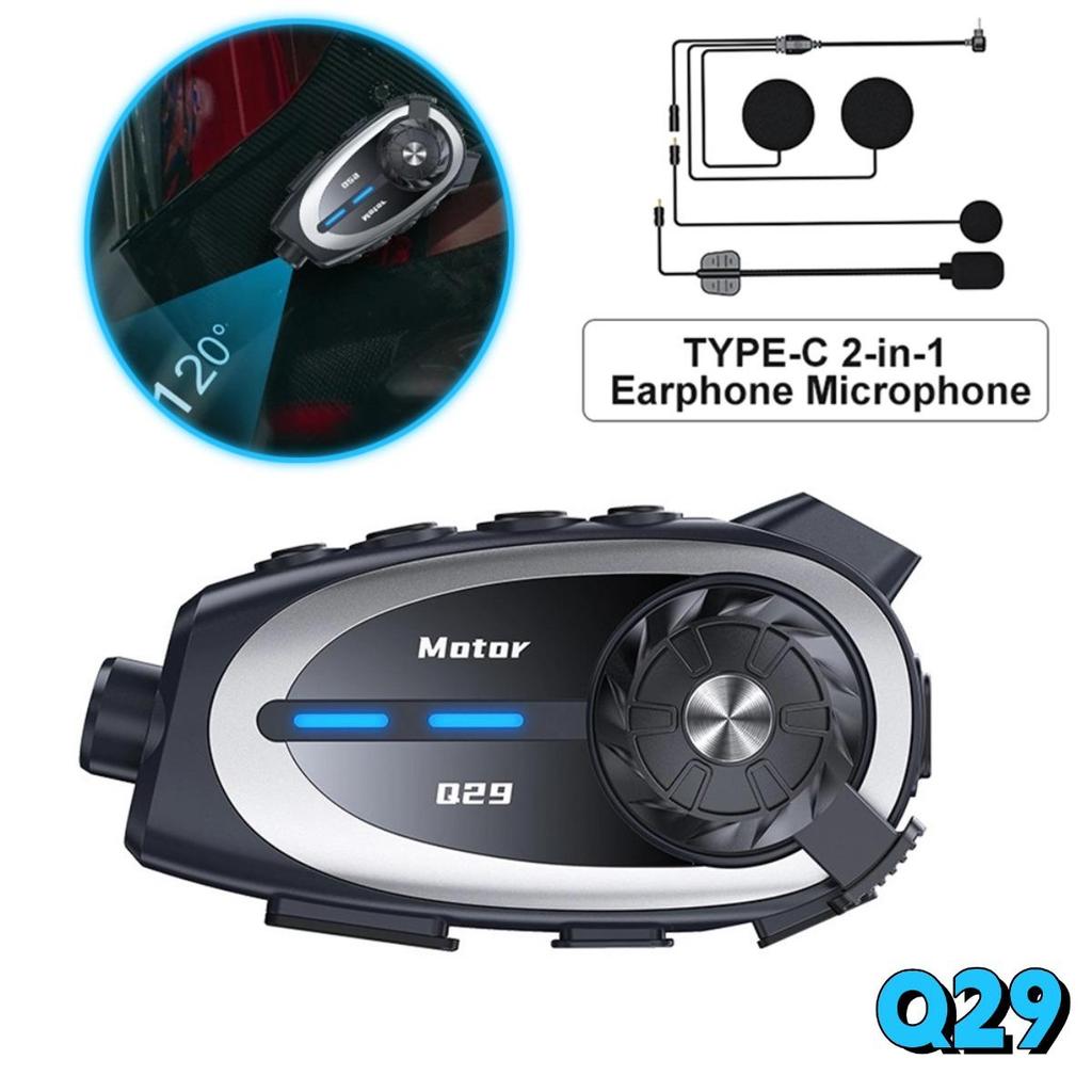 Motorcycle Helmet Bluetooth Intercom 2 In 1 Multi-Scene Mixed Music Sharing IP65 Waterproof Intercom Distance 500 Meters Motorcycle Helmet Headsets