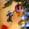 2D Christmas Tree Pendant Cute Dog Car Hanging Interior Christmas Ornaments  Home