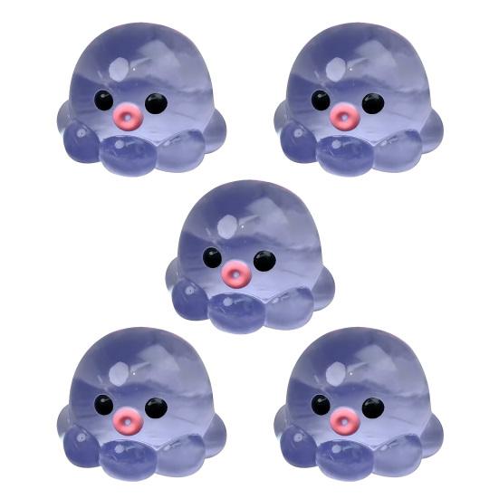 Yousheng 1/5Pcs Stress Relief Octopus Toy Slow Rising Bubble Popping Octopus Squeeze Toy Soft TPR Transparent Octopus Fidget Sensory Toy