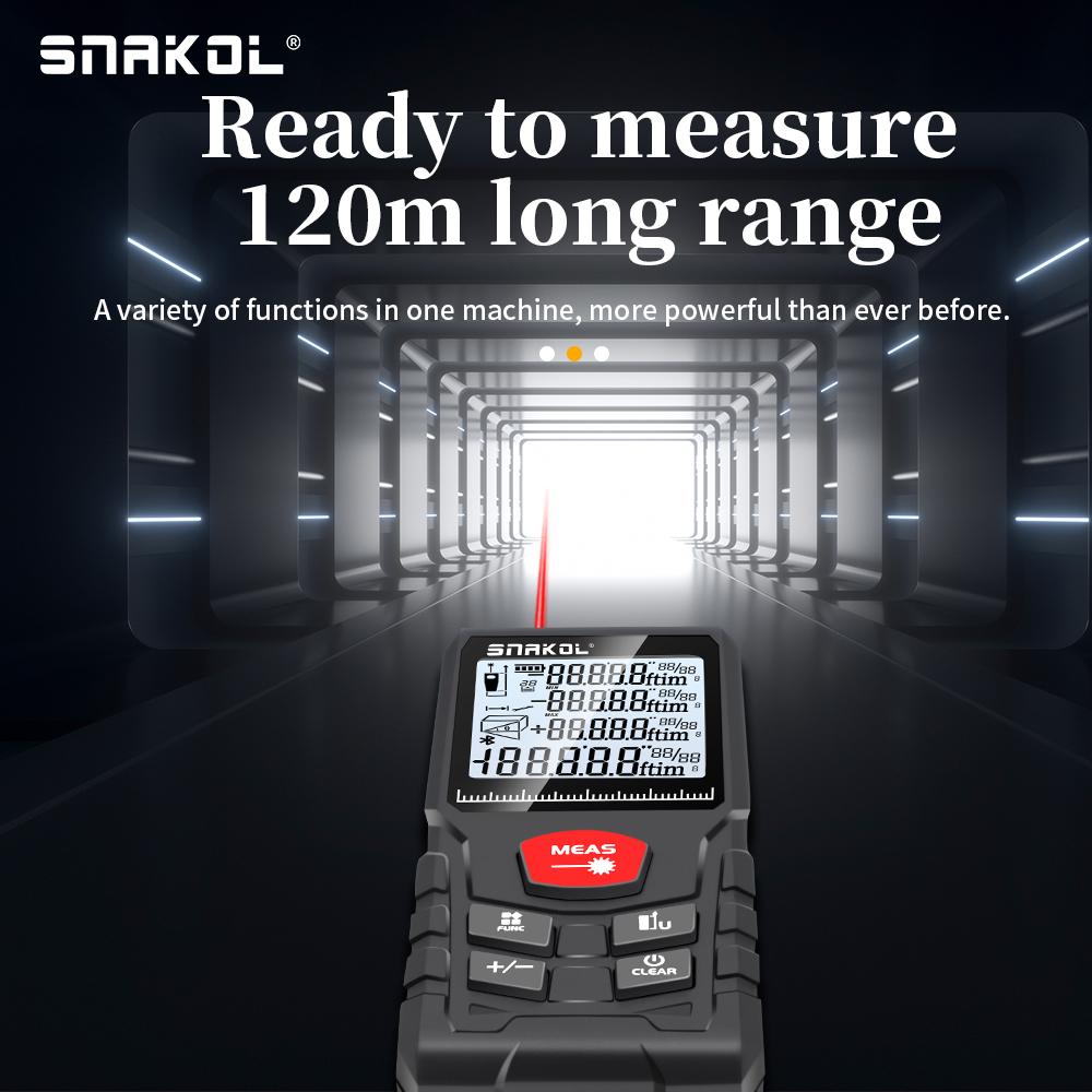 Snakol Laser Distance Meter 50m 70m 100m 120m Rangefinder Digital Range Finder Trena Roulette Ruler Distance Measuring Tape