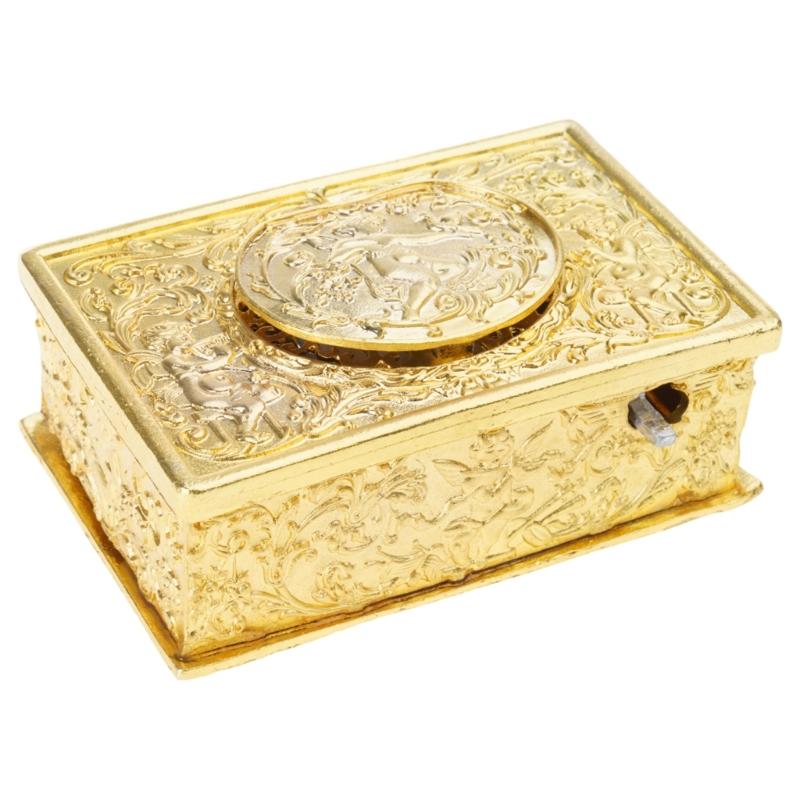 Antique Alloy Singing Bird Ornament With Angel Embossed Pattern Mechanical Musical Box For Desk Shelf Display Gift