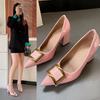 2025 Femininas Fashion Black Elegant High Heel Shoes for Party European Style Office Comfort Pumps