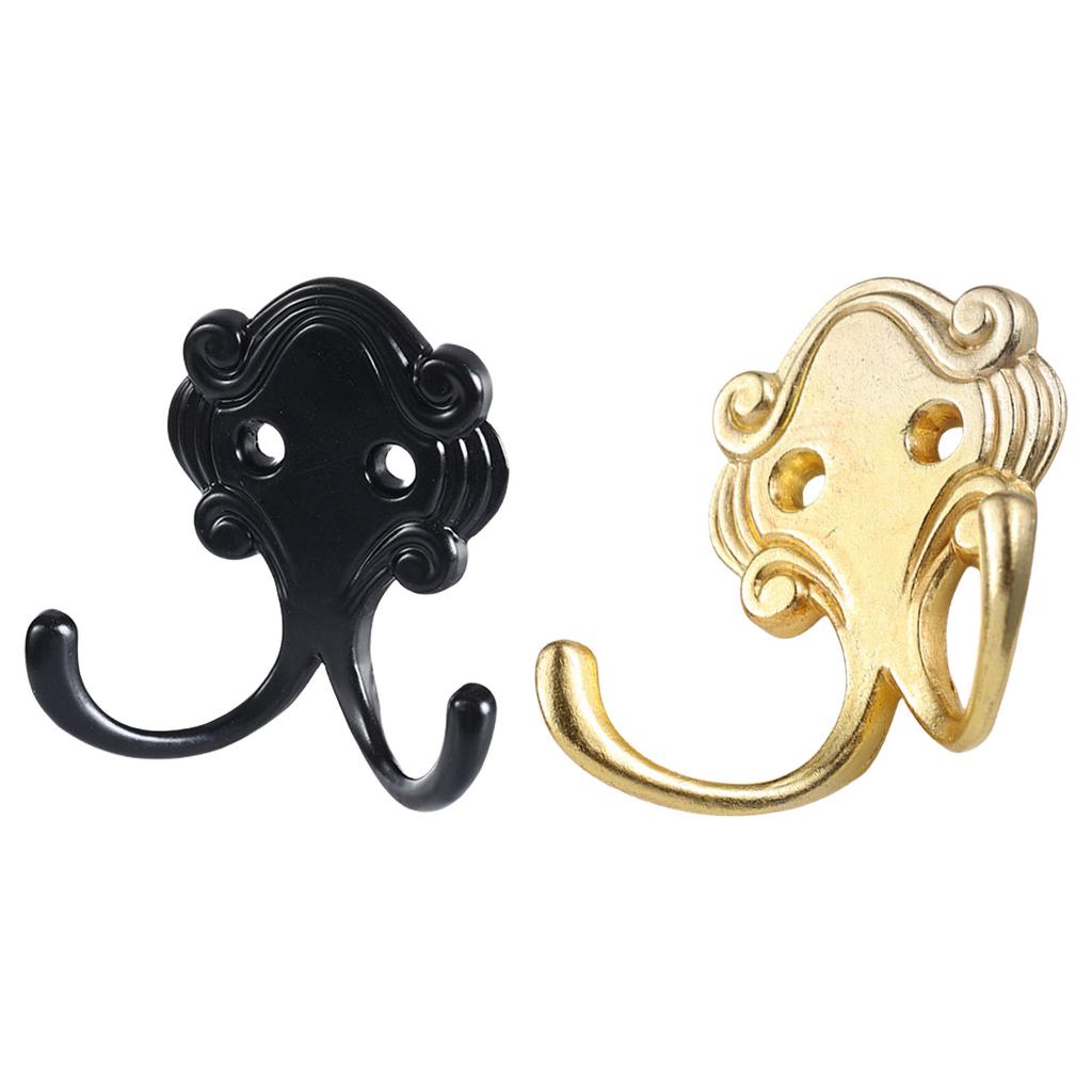 Винтажные 8 шт. Металлические крючки для одежды Настенные Сверхпрочные Двухрожковые Крючки для халатов Простая установка для дома и офиса