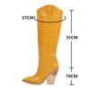 Fashion Women Knee High Boots Western Cowboy Boots for Women Long Winter Boots Female Shoes Pointed Toe Cowgirl Boots Zapatos De Mujer