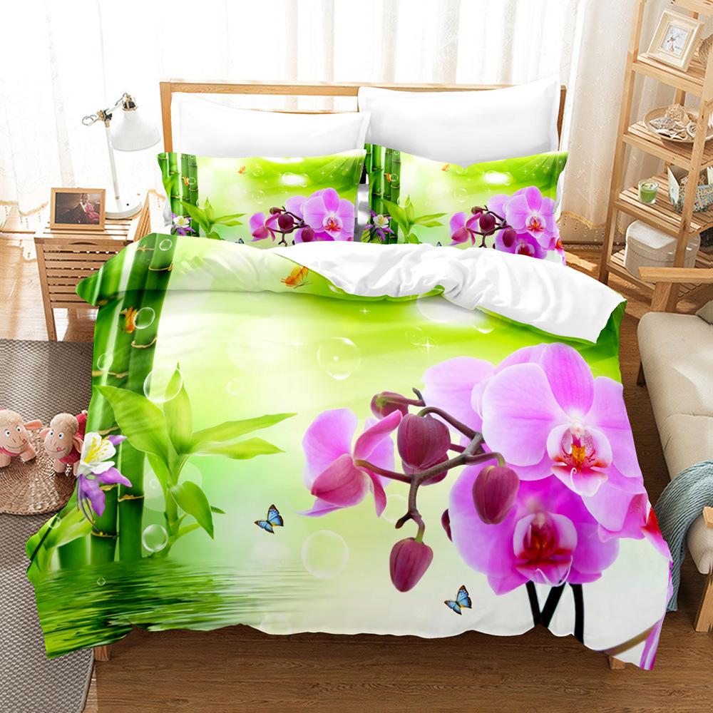 Sunny Garden Bedding Set Flowers 3D Printed Comfortable Brushed King Queen Twin Size Duvet Cover for Modern Bedroom Decoratiion