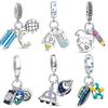 New In 925 Sterling Silver Charm Rocket Suitcase Yacht Lifebuoy Fit Original  Bracelet DIY Beads Dangle Women Jewelry