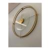 (средний размер) Серия Gold Double Circle — современные декоративные стеклянные металлические настенные часы