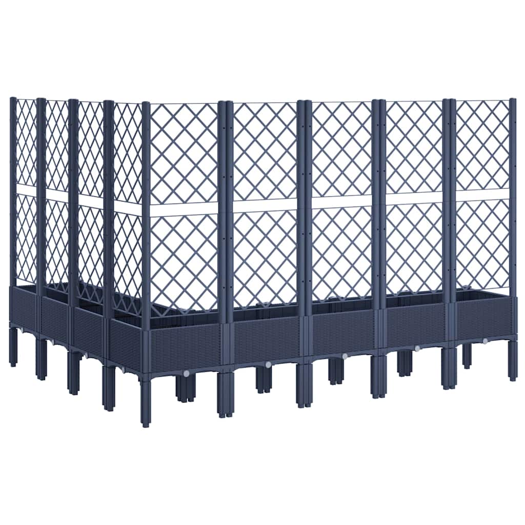 Planter with Trellis Blue Gray 200 x 160 x 142 cm PP