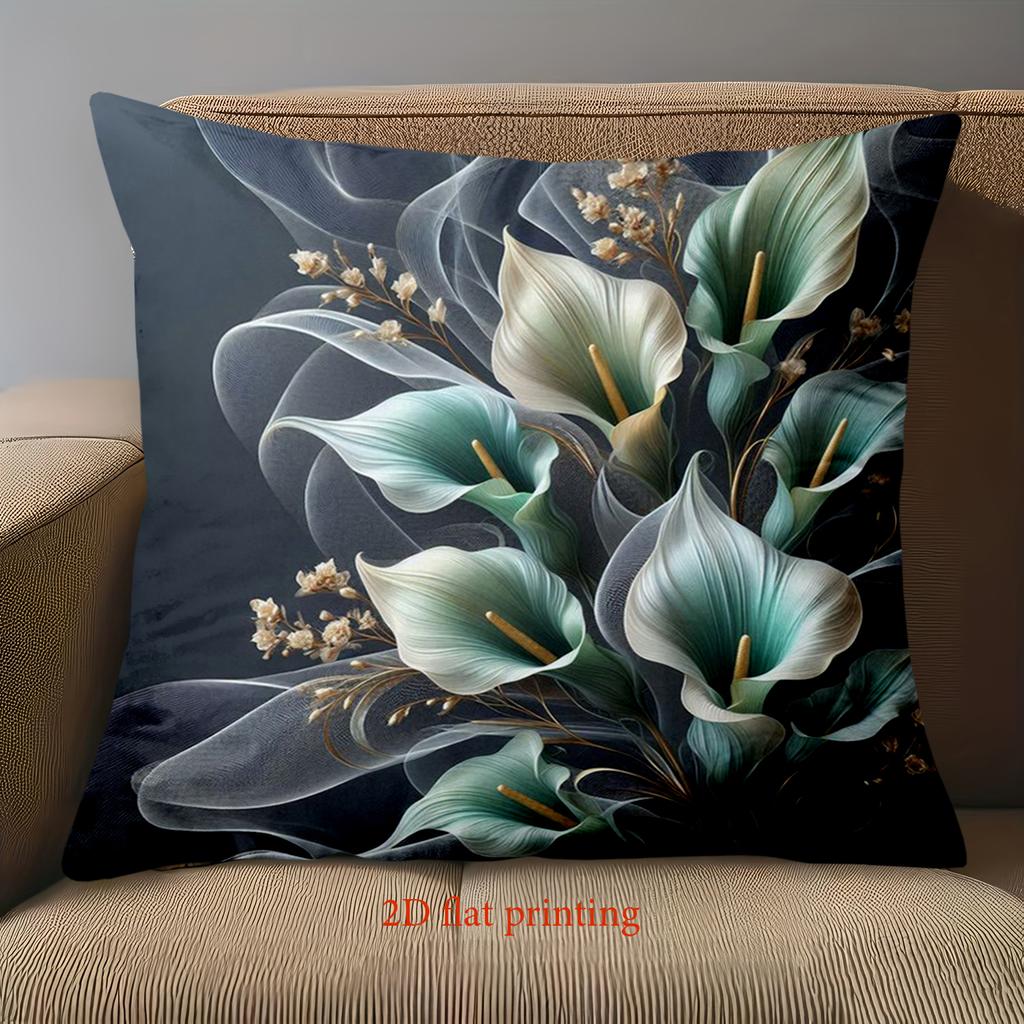 1 шт. Чехлы на подушки с цветочным 2D принтом для домашнего декора Полиэстеровая наволочка, декоративная наволочка для дивана, Подушка для изголовья
