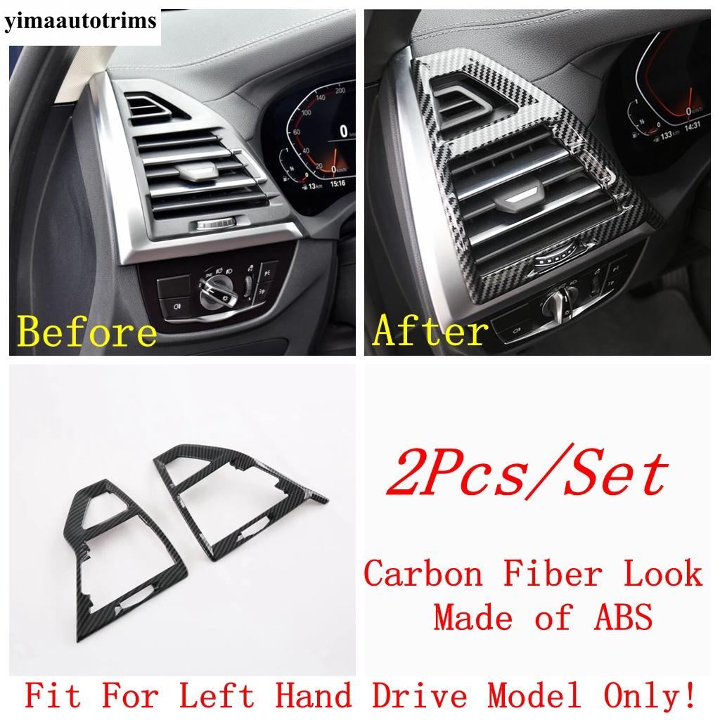 Gear Panel / Dashboard Frame / Window Lift /Navigation Strip Cover Trim For BMW X3 iX3 X4 G01   Carbon Fiber Accessories