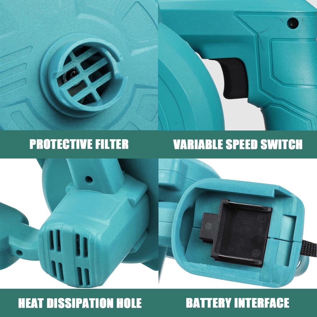 1600W Electric Air Blower 2 In 1 Blowing and Suction Leaf Blower Cordless Dust Cleaner Collector For Makita 18V Battery