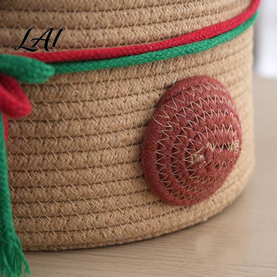Sturdy Woven Container for Living Room Cute Reindeer Cotton Rope Storage Box Large Capacity Soft Decorative Bin Fabric Basket Sundries Organizer