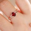 Luxury Oval Cut Red Cubic Zircon CZ Rings for Women Classic Style Wedding Engagement Fine Jewelry