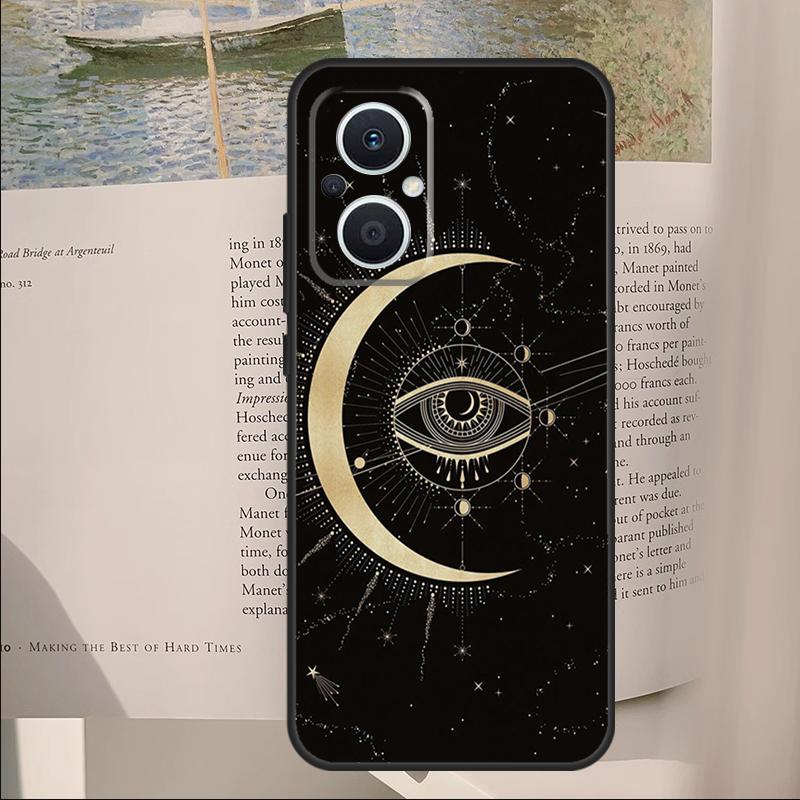 Гадание Луна Звезды Руки Искусство Чехол для OPPO Reno 11F 12F 13F 14F 10 11 12 13 14 Pro 7 8 Lite OPPO Find X6 X8 X9 Pro Чехол