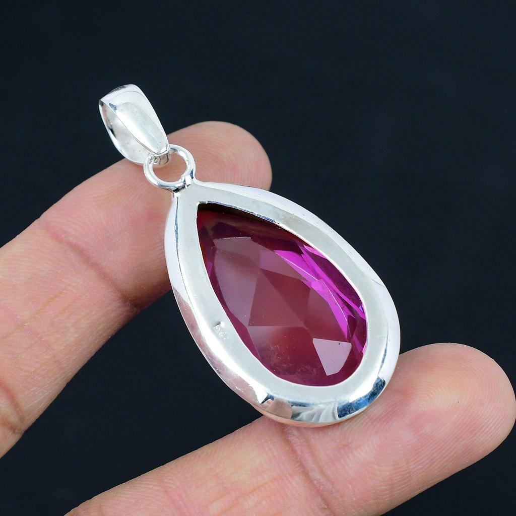 Подвеска из натурального ограненного розового топаза, серебро 925 пробы, ювелирные изделия-подвески, серебряные подвески ручной работы для подарка, пасхальный подарок