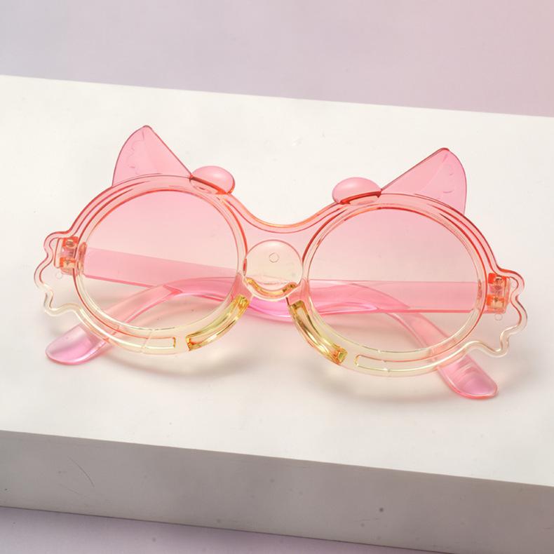 New children's sunglasses cute cartoon sunglasses cat shape sun protection UV protection baby glasses