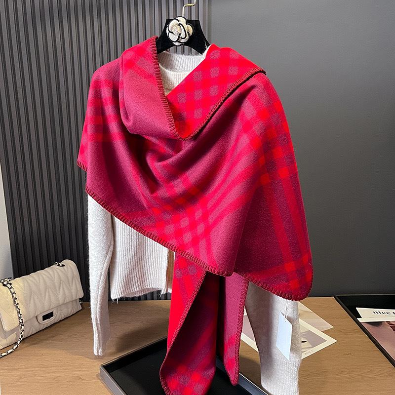 Scarf Women'S Autumn And Winter New Item Cashmere Blend Double-Sided Color Warm Shawl Thick Long Scarf High-End Sense Fashionable And Versatile
