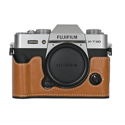 Сумка для камеры XT30 Чехол на половину корпуса из ПУ кожи для Fujifilm XT30 Fuji X-T30 XT30II XT10 XT20 Открывающийся отсек для батареи Нижняя крышка