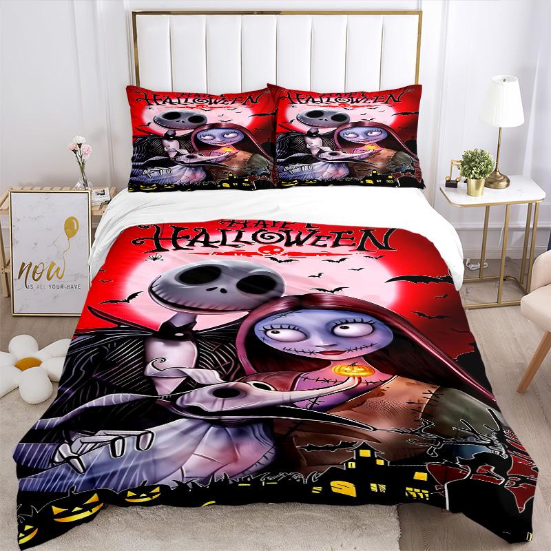 Nightmare Before Christmas Print 3Pcs Bedding Setduvet Cover With 2 Bedropillowcase Home Birthday Gift