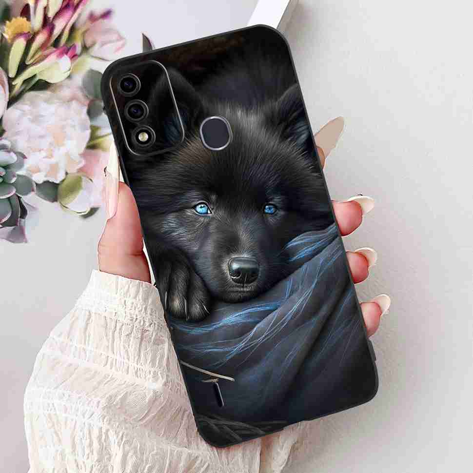 For Itel A48 6.1" Case Fashion Painting Soft Silicone TPU Black Cover For ITEL A48 itel a48 Popular Design Flowers Phone Cases