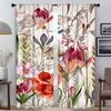 Home Interior Curtains for Camera Flower Blackout Curtain for Room 2 Panel Shades Partition Halloween Decoration Living Kitchen