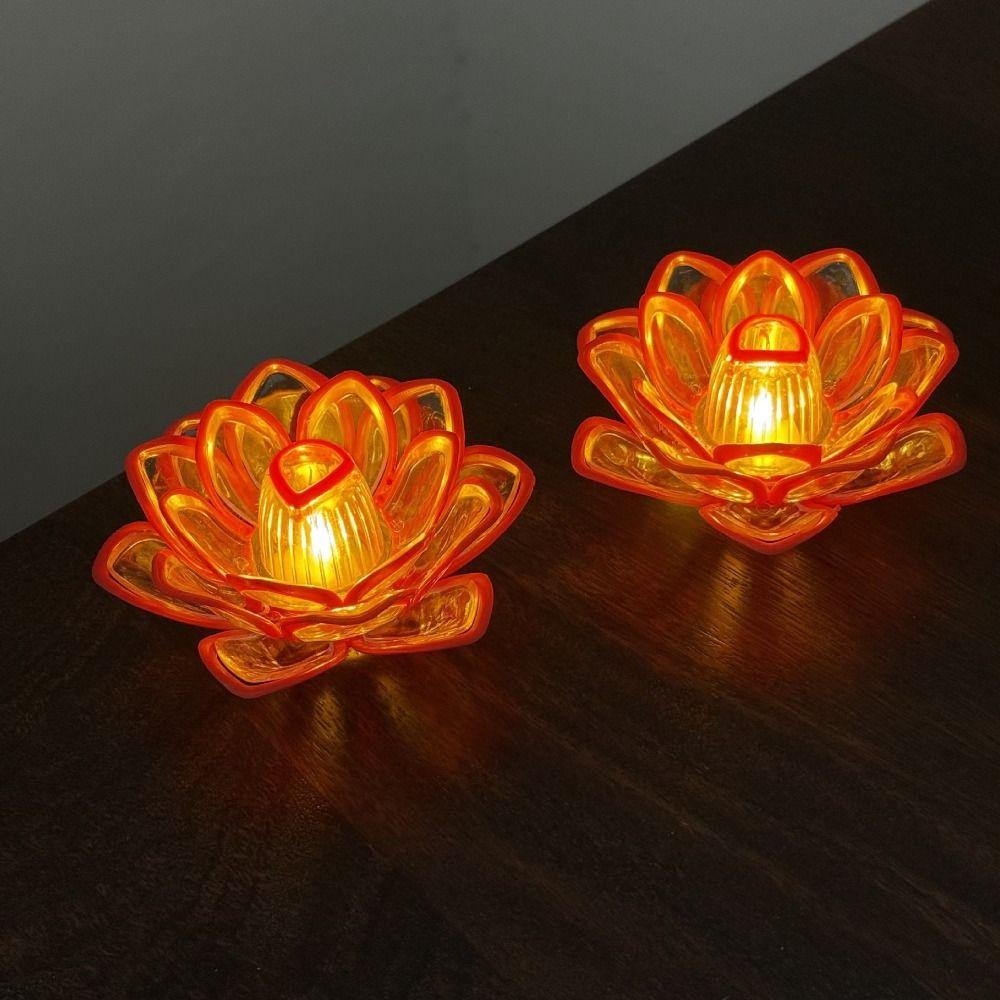 Realistic Flicker Lotus Candle Lamp Soft LED Light Source LED Lotus Lamp Meditation