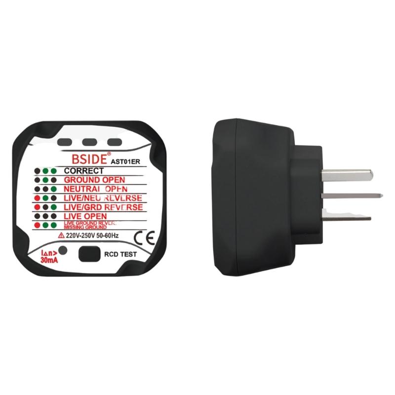 Portability Socket Tester Electrical Outlet Circuit Analyzers Detecting Live Neutral Ground Wire Durability Construction Tool