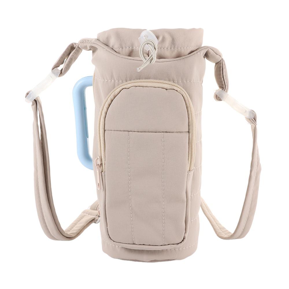 Water-resistant Water Bottle Holder Bag with Strap Portable Insulating Cup Sleeve Large Capacity Sling Purses for Outdoor Sports