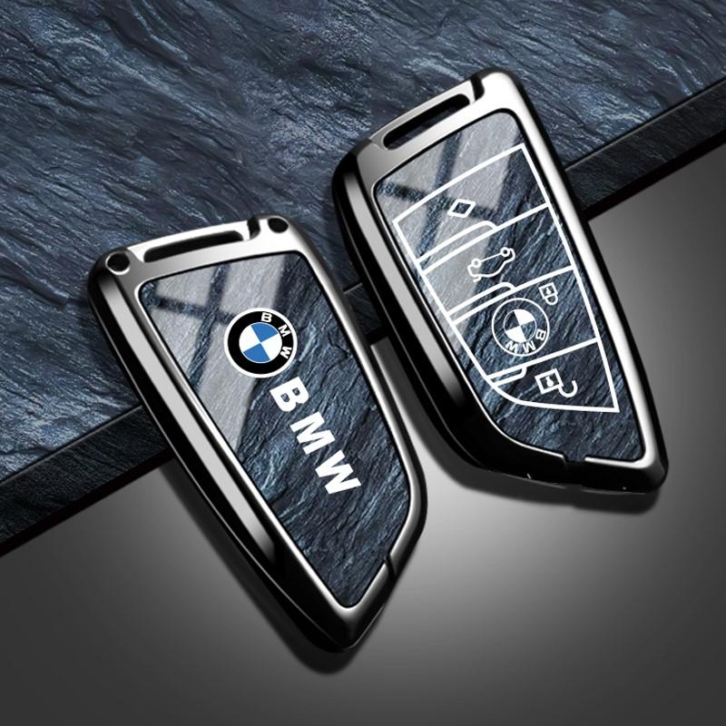 rztbk6 Zinc Alloy Car Key Shell Fob Cover Holder Shell Car sticker For BMW F20 G20 G30 X1 X3 X4 X5 G05 X6 X7 G11F15 F16 G01 G02